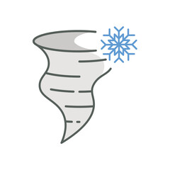 snowstorm at winter weather icon linear style isolated white.