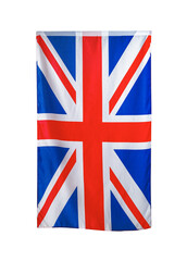 British Union Jack flag isolated on white background.