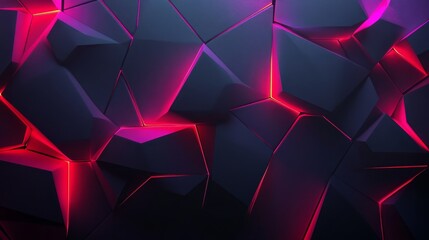 Abstract geometric pattern with glowing red lines on a dark background.