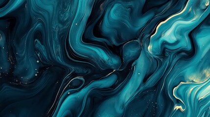Abstract swirling patterns in dark tones with hints of gold, creating a fluid artistic effect.