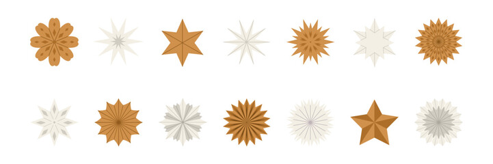 Paper Craft Star and Snowflake Ornaments for Christmas
