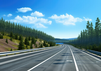 Fototapeta premium Serene Forest Road Trip Adventure