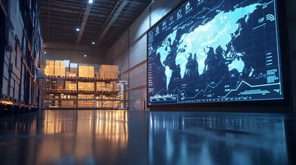 Digital Logistics Dashboard Showcasing Real time Data on Shipping Warehousing and Delivery