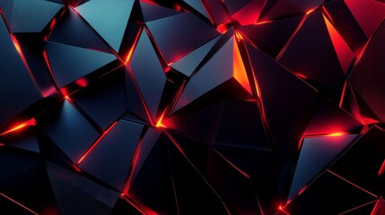 Abstract geometric background with black and red color scheme. Sharp and edgy shapes create a futuristic and dynamic design.
