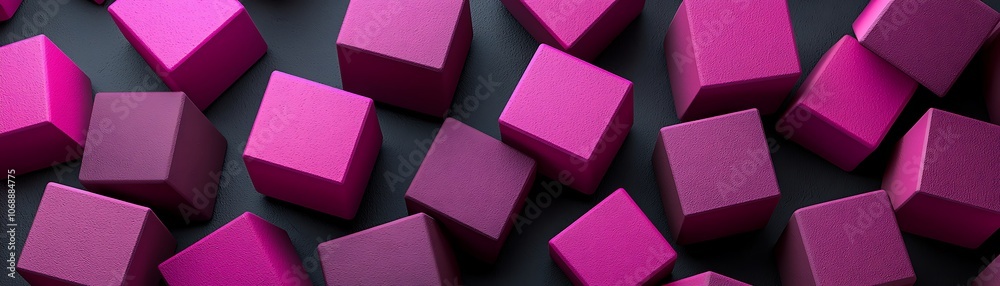 Sticker radiant fuchsia abstract background with cubes