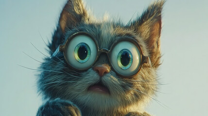 Obraz premium Curious Cat in Glasses