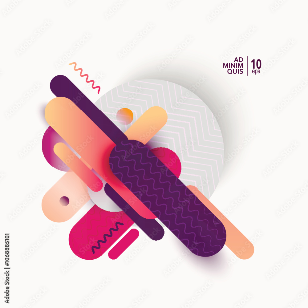 Poster Dynamic geometric background. Colorful geometric background design with fluid shapes composition