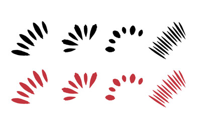 強調するあしらいセット　赤と黒