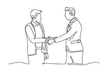 Human Resources concept. Single line draw design vector graphic illustration.