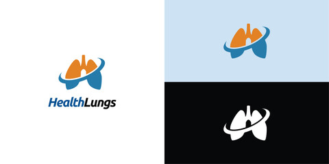 Naklejka premium Lungs logo. lungs care logo designs for medical service and consult