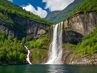 Fototapeta premium waterfall in the mountains