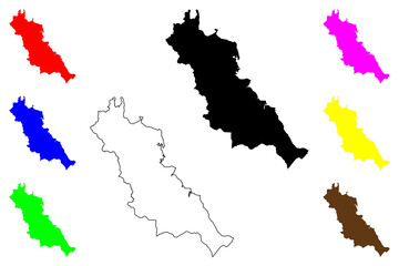 Essex County, Commonwealth of Virginia (U.S. county, United States of America, USA, U.S., US) map vector illustration, scribble sketch Essex map