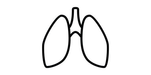 Lungs simple vector icon design for medical human health.