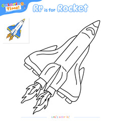 Coloring Page Rocket 6