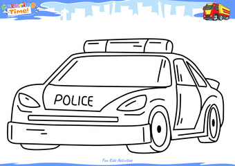 Obraz premium Lets color it Police car 4