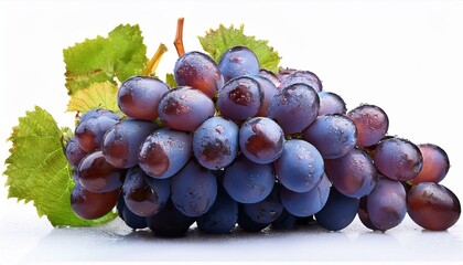 wet grapes bunch isolated