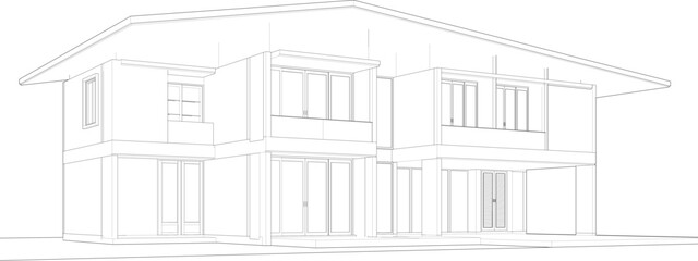 3D illustration of residential project