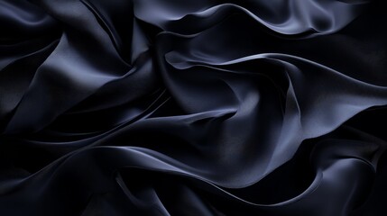Fototapeta premium Abstract background of dark blue fabric folds and wrinkles