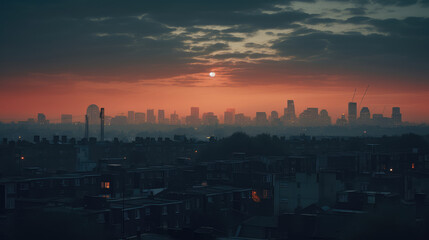 Fototapeta premium Majestic Cityscape at Sunset