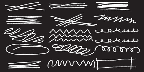 A set of hand lettering with a brush, emphasizing, strikethrough lines and ovals . Ornate swirls, decorative dividers. Underline stroke. Pencil or pen drawn lines. Vector collection of design elements