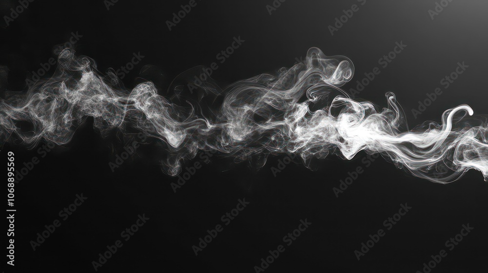 Fototapete a wispy trail of smoke against a dark background, creating an ethereal and dynamic effect.