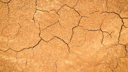 Burnt earth texture background Sienna is dry and cracked.