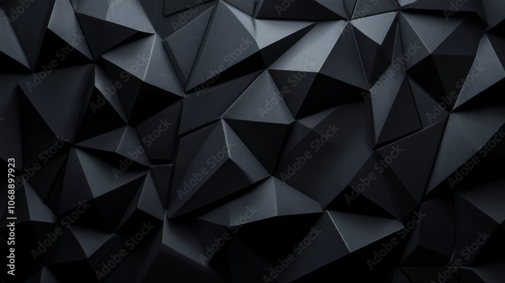 Poster abstract black polygonal background with geometric shapes.
