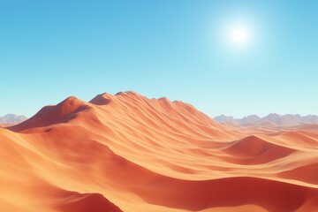 Naklejka premium Golden Desert Landscape with Rolling Sand Dunes