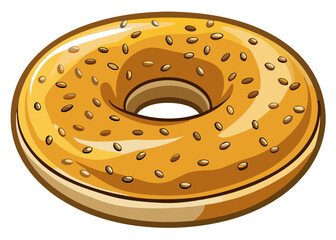 a piece of bagels isolated on white background