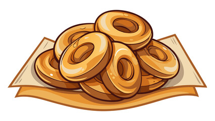 bagels on a cutting board vector art