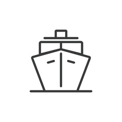 Big ship, icon in line design. Big, ship, vessel, maritime, cargo, ocean, boat on white background vector. Big ship editable stroke icon