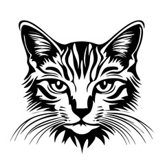 A striking vector illustration of a Bengal cat, showcasing its distinct features, bold markings, and intense gaze, designed for art enthusiasts and cat lovers alike