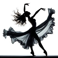 silhouette of a woman performing a dance pose