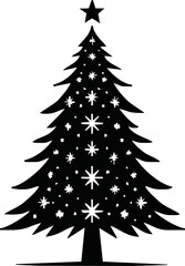 Christmas tree with ornaments vector illustration.