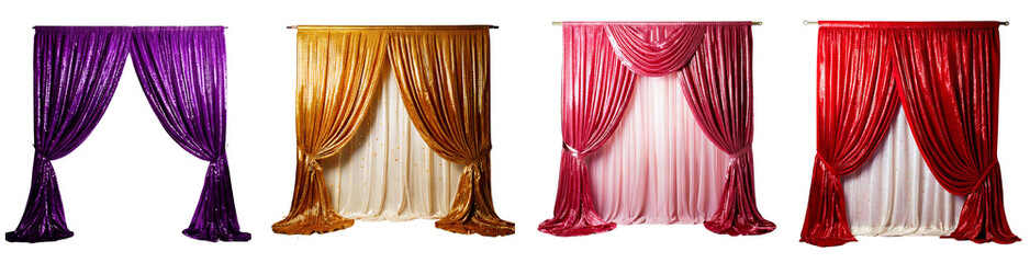 Set of sequins curtain backdrops. Glamorous sequin decor.