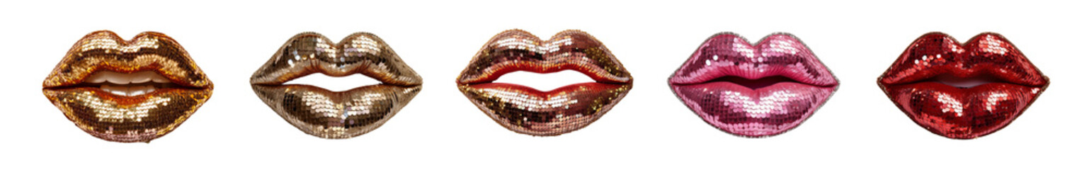 Set of sequins lips.