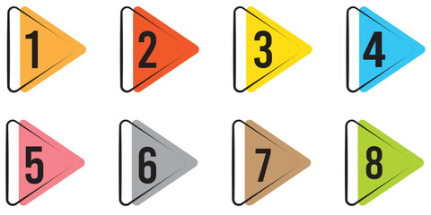 number bullet points from one to twelve vector set. Colorful bullet point number collection