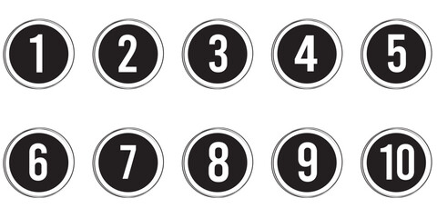 number bullet points from one to twelve vector set. Colorful bullet point number collection