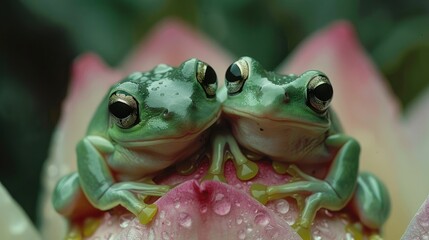 Farmland Green Tree Frog (Rhacophorus arvalis), inflated vocal sac, courtship display, species endemic to Taiwan