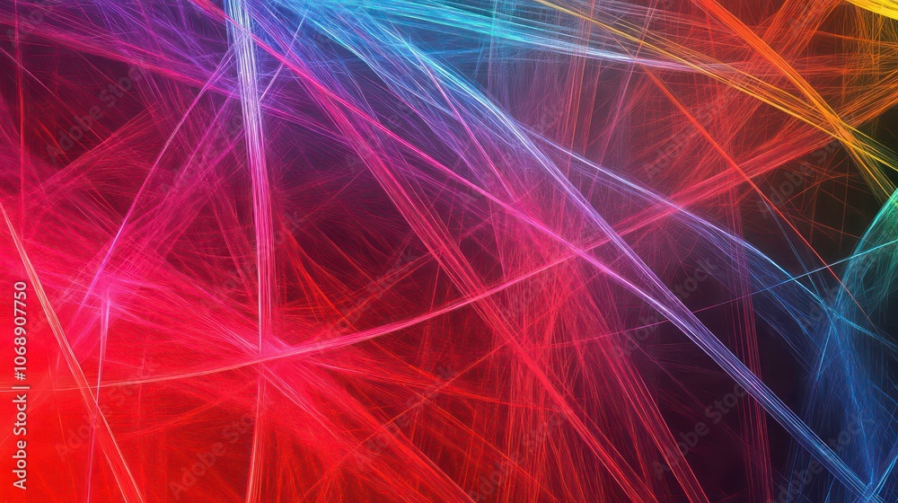 Leinwandbilder Abstract colorful lines and patterns creating a dynamic, energetic visual composition.
