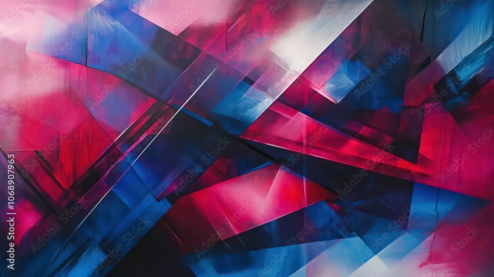 Fototapete a vibrant abstract image created from intersecting lines and vibrant red and blue hues