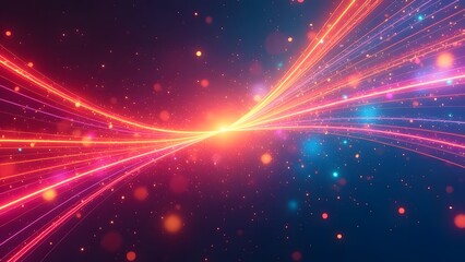 A colorful background image with glowing lines and dots