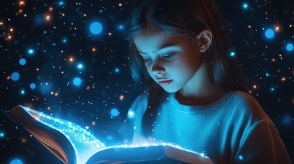 Enchanted Reading: A Girl with a Magical Book