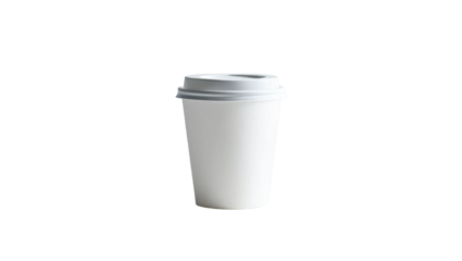 White coffee to go cup on white background, mockup