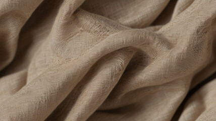 White linen canvas crumpled natural cotton fabric. Organic Eco textiles White Fabric linen texture