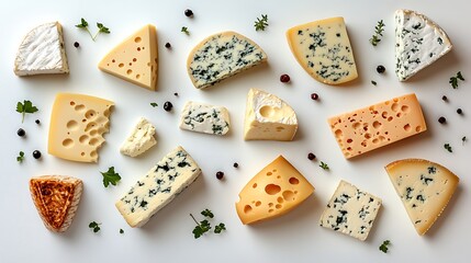 Assortment of Cheeses   Gourmet Cheese Plate with Blue Cheese  Brie  and Swiss