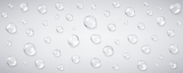 Realistic serum or water drops. Vector illustration of сosmetic liquid blobs with gel, oil, collagen, serum, hyaluron. Cosmetic beauty care product