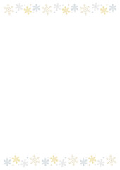 雪の結晶　フレーム　金　銀　上下　縦長