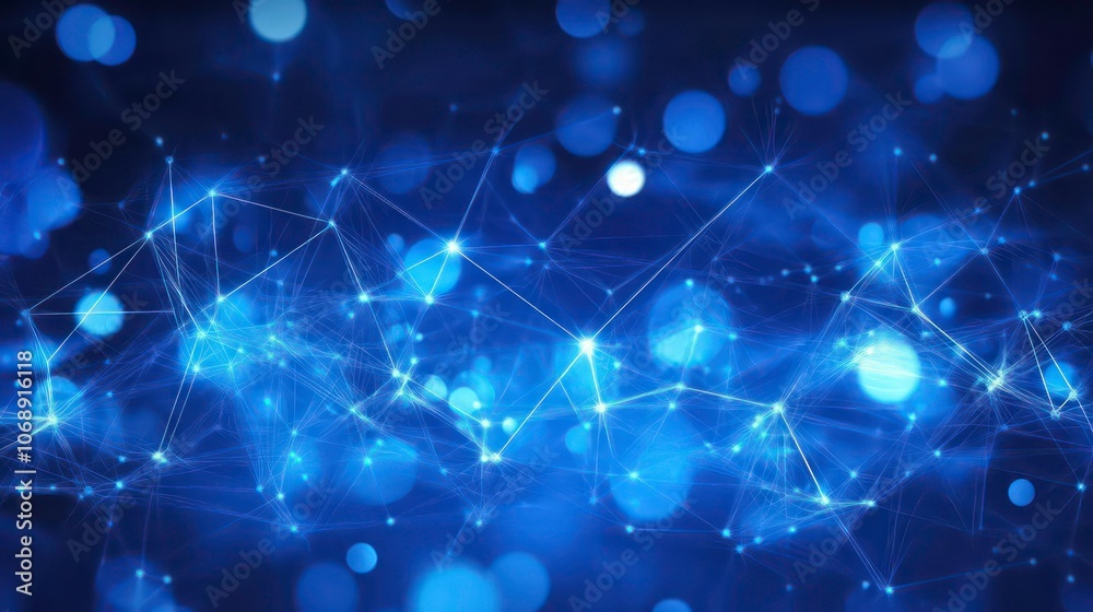 Poster Abstract representation of interconnected nodes and light, suggesting data or technology themes.