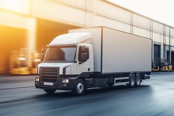 Fototapeta premium A cargo lorry on road